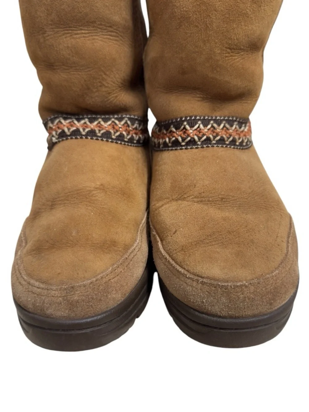 UGG Sundance Revival Chestnut Sheepskin Tasman Braid Boots Unique Womens US 6
